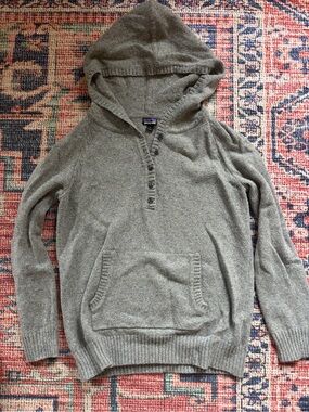 Patagonia Grey Mix Knit Hoodie, S/M